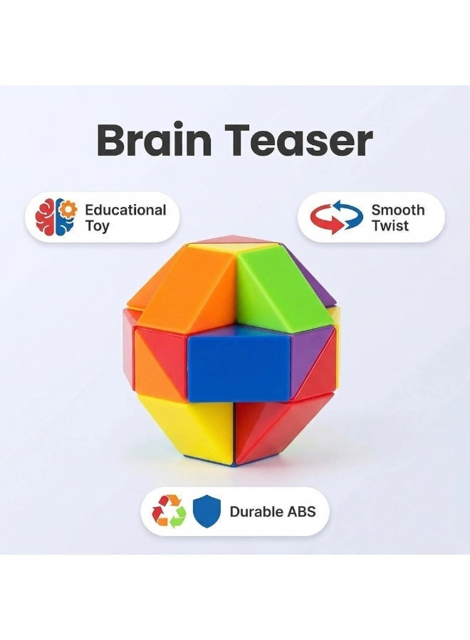 واي آند دي لعبة مكعب الثعبان المرن، أحجية ملتوية مكونة من 24 قطعة، حجم كبير، لعبة ثعبان سحري بألوان قوس قزح، لعبة لتنمية الذكاء، مناسبة كهدايا صغيرة، هدايا حفلات، حشوات لأكياس الهدايا للأطفال والمراهقين والبالغين. - Image 2